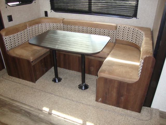 Jayco 242BHSW with sofa and bench setup
